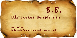Bölcskei Benjámin névjegykártya